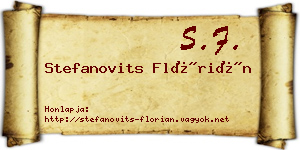 Stefanovits Flórián névjegykártya